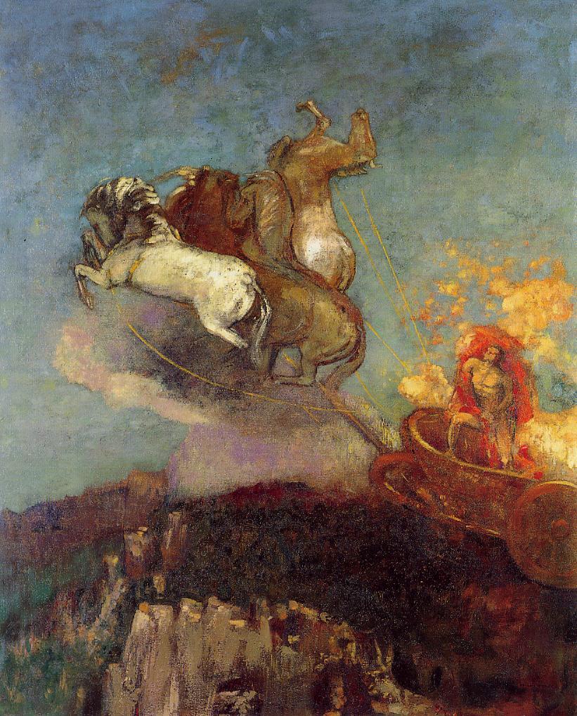 (image for) Handmade oil painting Copy paintings of famous artists Odilon Redon's art Apollo's Chariot - Click Image to Close
